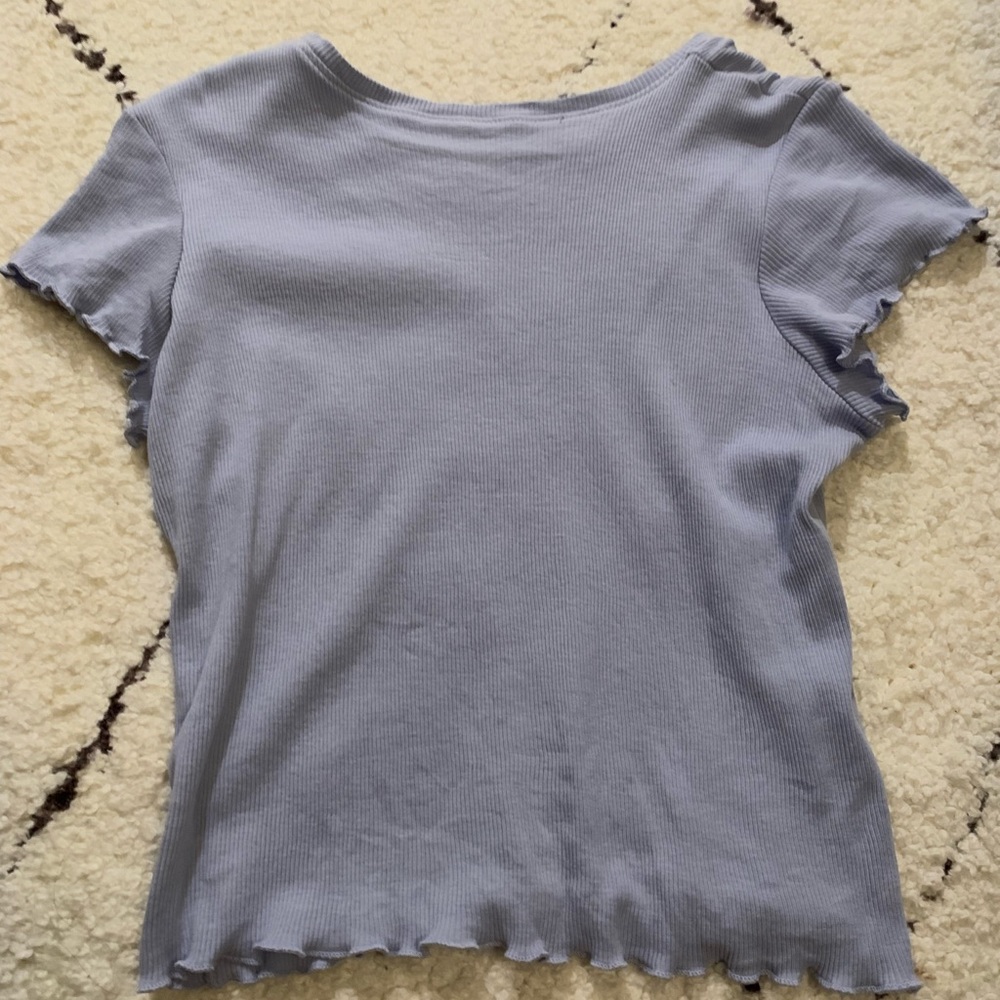 Brandy Melville Blue Crop Shirt